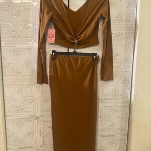 Elegant Brown Skirt by Love Tree